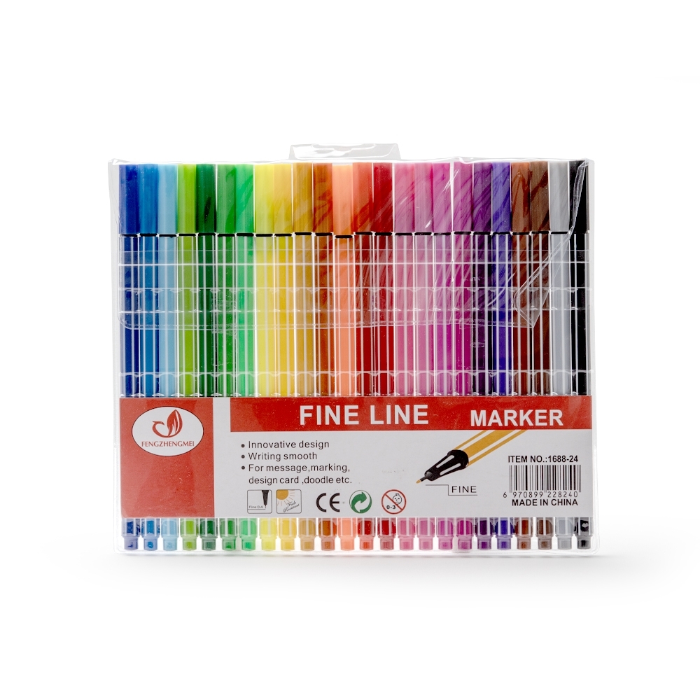 Kit Canetinhas Traço Fino 24 cores.