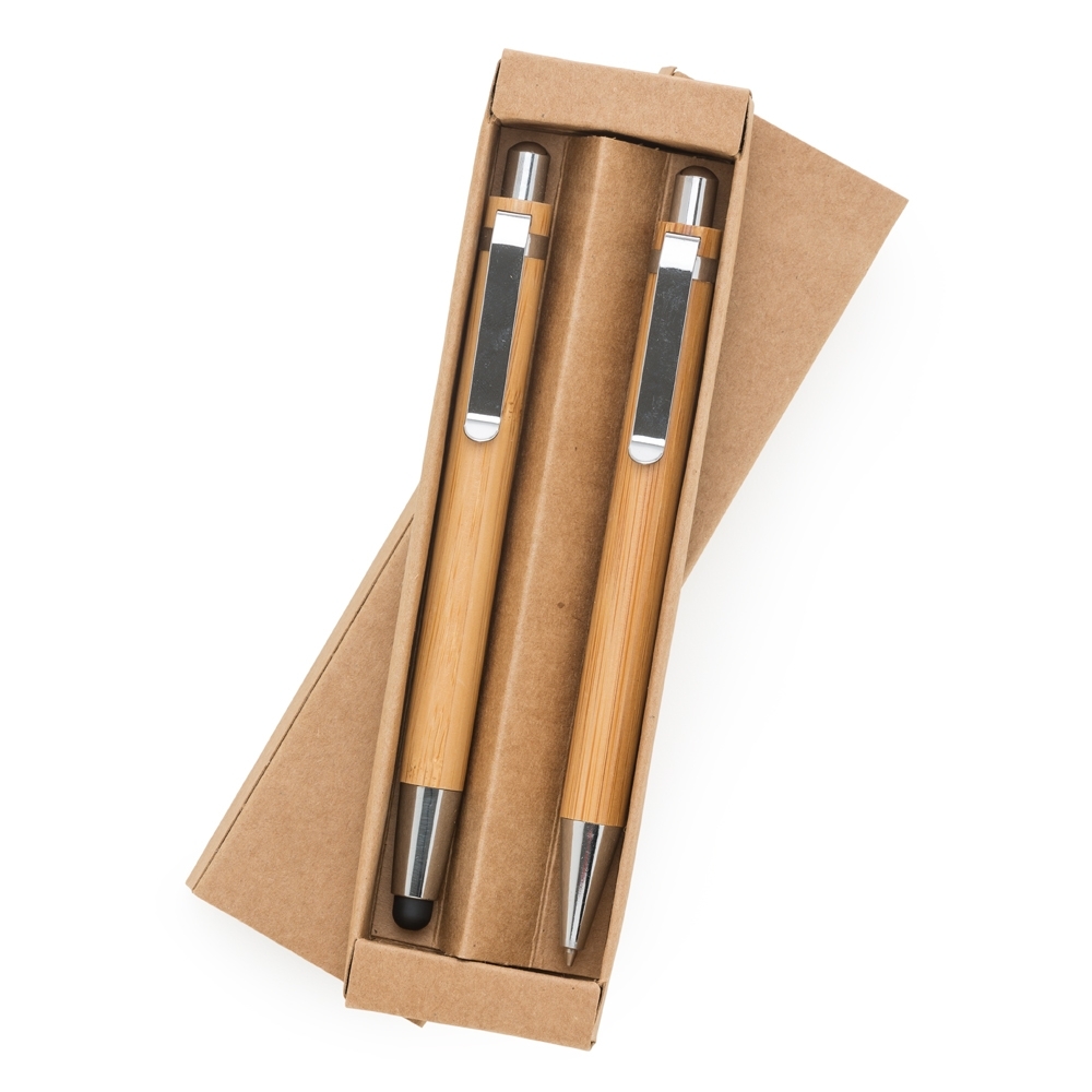 Kit Ecológico Caneta e Lapiseira Bambu.