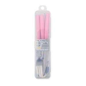 Kit Talheres 3 Peças. — Rosa