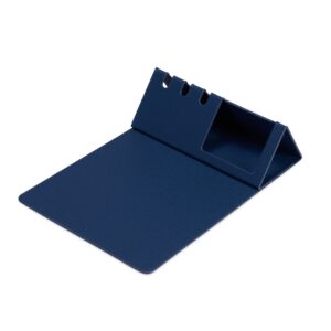Mouse Pad com Suporte de Celular e Canetas. — Azul