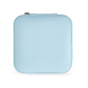 Porta-Joias Couro Sintético. — Azul claro