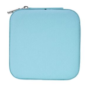 Porta-Joias Couro Sintético. — Azul claro