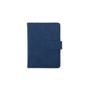 Porta-passaporte em Couro Sintético. — Azul