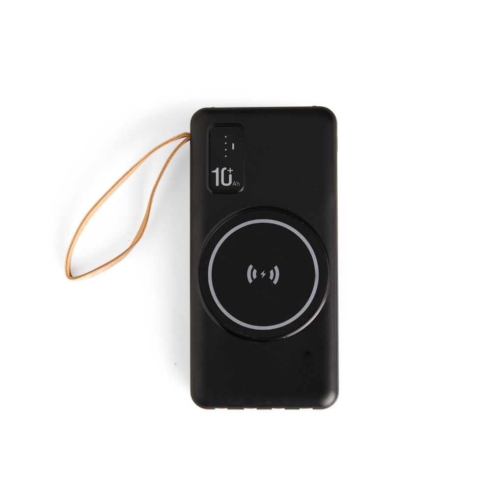 Power Bank 10.000mAh com Carregamento via Indução ou via Cabo.